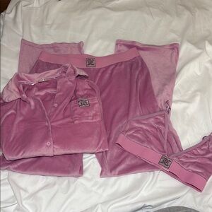 Juicy Couture Pink Velour Pajama Set